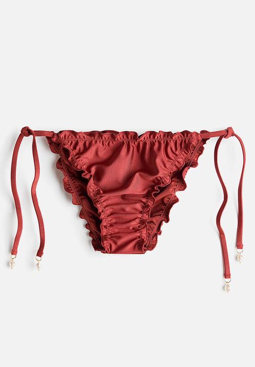 H&M - Tie tanga bikini bottoms - dark red