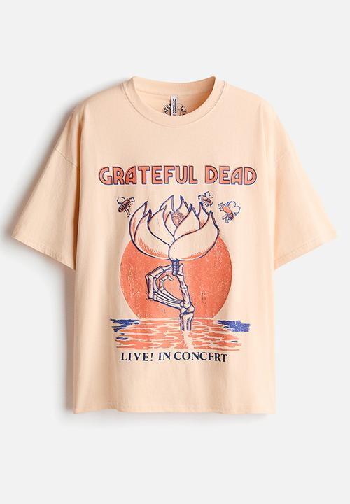 H&M - Oversized print-motif T-shirt - light orange/grateful dead
