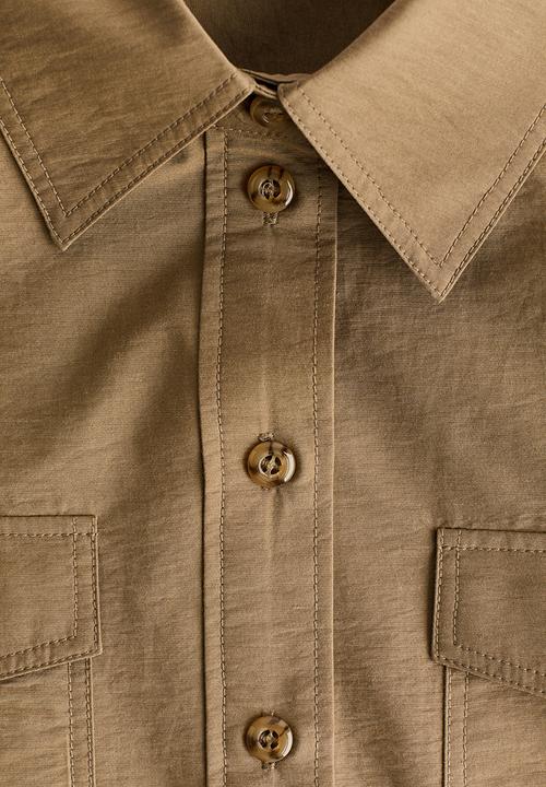 H&M - Drawstring shirt - dark beige