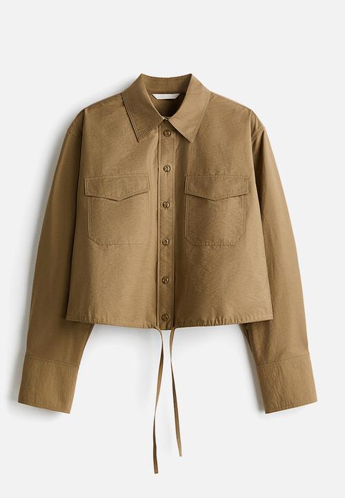 H&M - Drawstring shirt - dark beige
