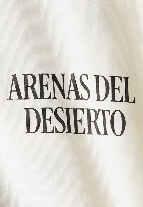 H&M - Oversized print-motif t-shirt - white/dunas cantoras
