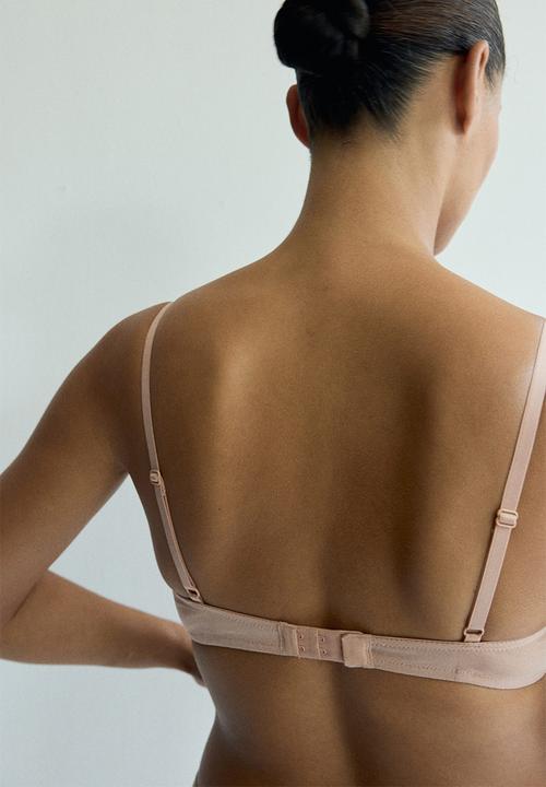 H&M - 2 Pack padded underwired cotton bras - beige/black