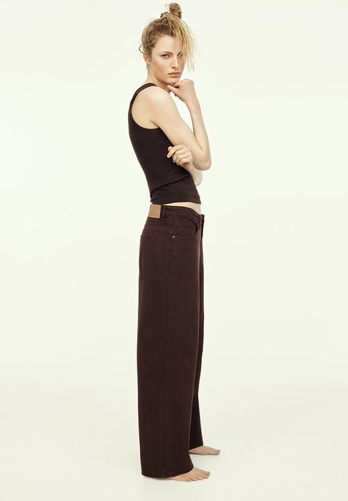 H&M - Wide regular jeans - dark brown