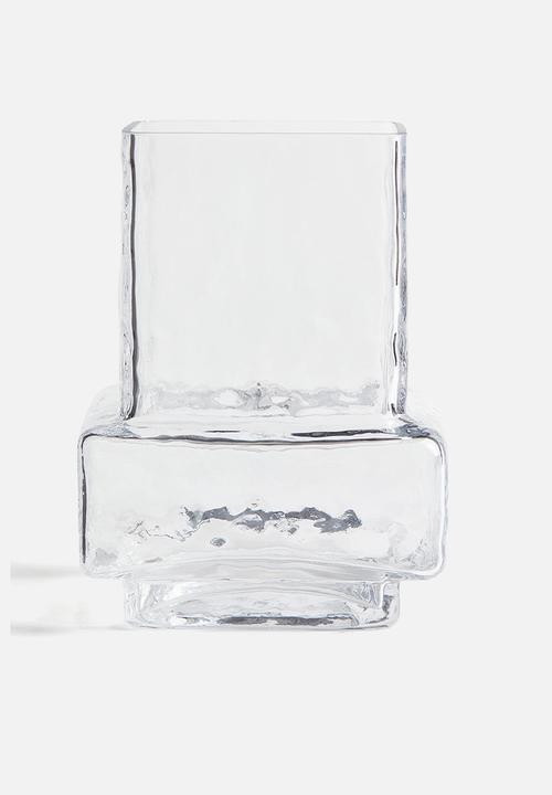 H&M - Textured-glass vase - transparent