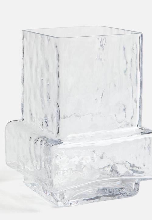 H&M - Textured-glass vase - transparent