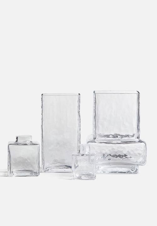 H&M - Textured-glass vase - transparent