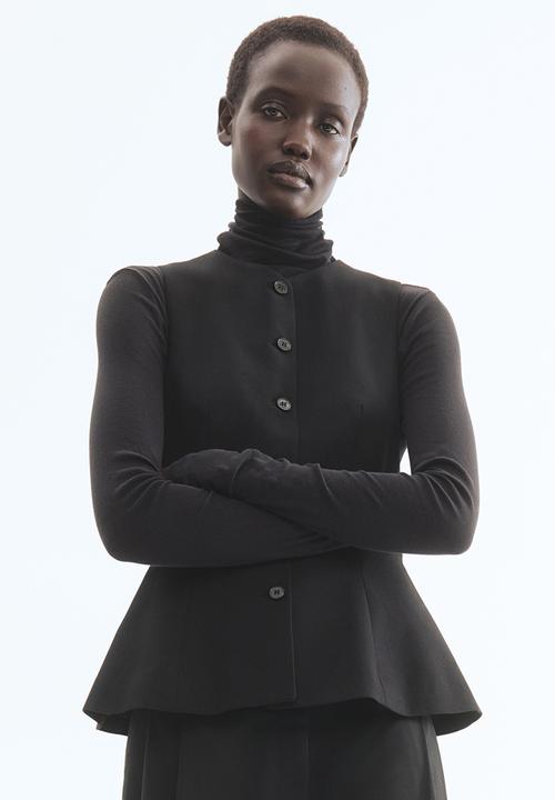 H&M - Peplum waistcoat - black
