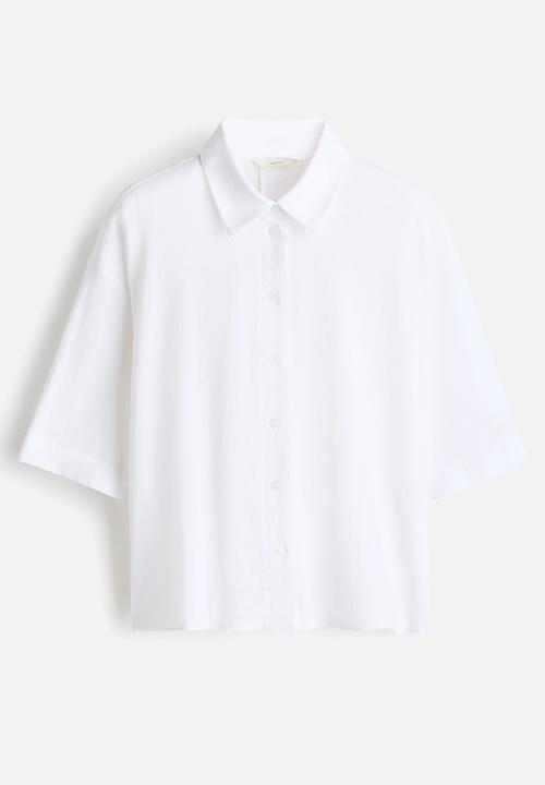 H&M - Oversized linen-blend shirt - white