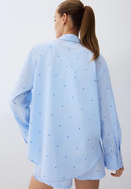 H&M - Cotton pyjamas - light blue/hearts