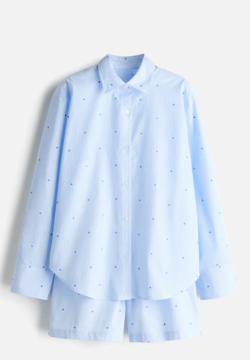 H&M - Cotton pyjamas - light blue/hearts