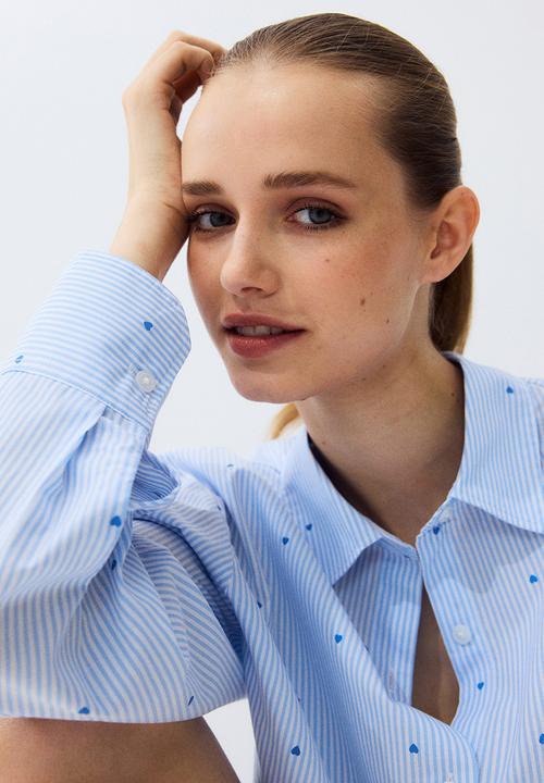 H&M - Cotton pyjamas - light blue/hearts