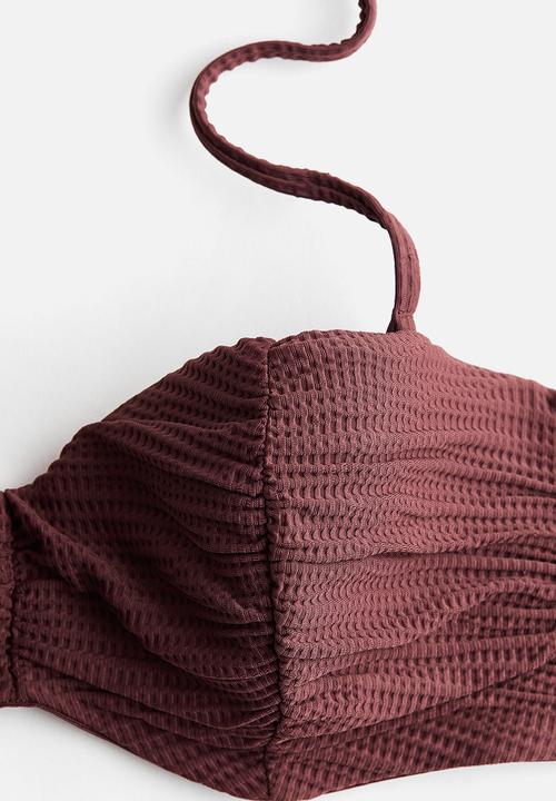 H&M - Padded balconette bikini top - dark brown