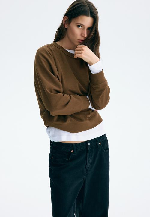 H&M - Raglan-sleeved sweatshirt - dark brown