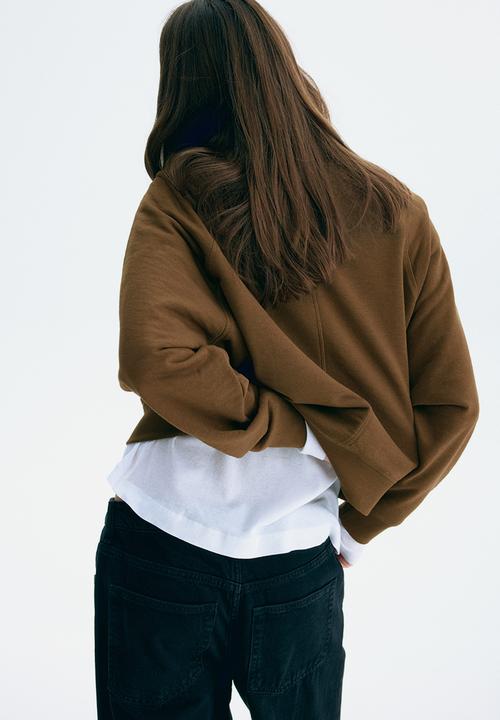 H&M - Raglan-sleeved sweatshirt - dark brown