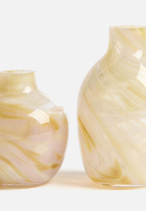 H&M - 2 Pack mini glass vases - yellow