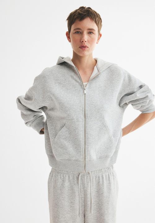 H&M - Zip-through hoodie - light grey marl