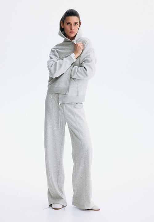 H&M - Zip-through hoodie - light grey marl