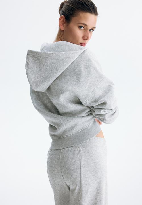 H&M - Zip-through hoodie - light grey marl