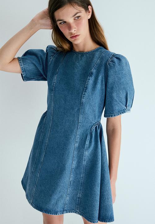 H&M - Flared-skirt denim dress - denim blue