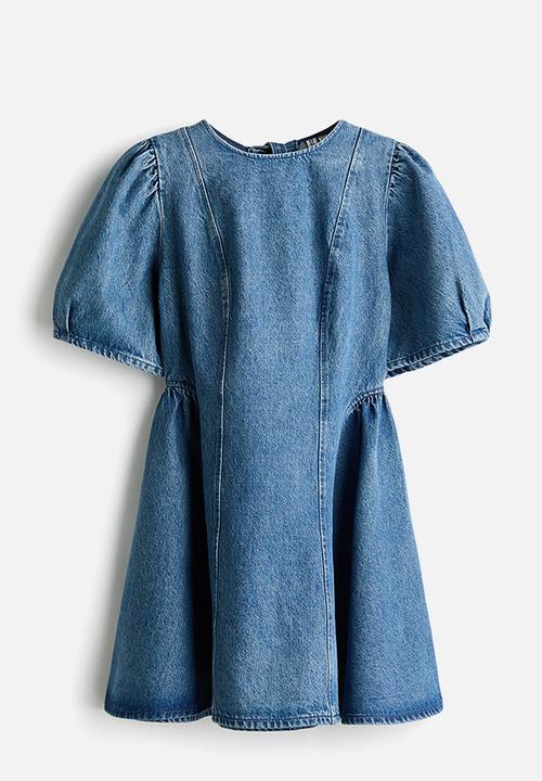 H&M - Flared-skirt denim dress - denim blue