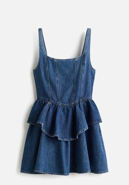 H&M - Flared-skirt denim dress - denim blue
