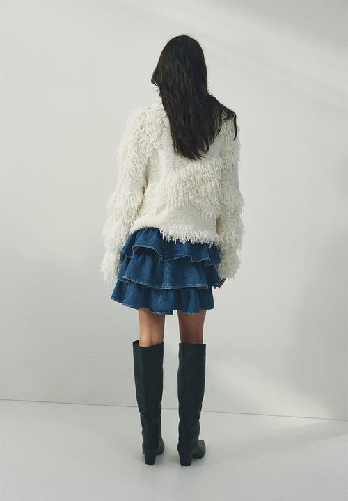 H&M - Tiered denim skirt - denim blue