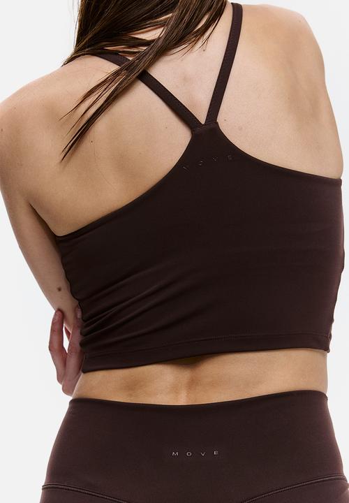 H&M - Medium support sports strappy top with softmove - warm brown