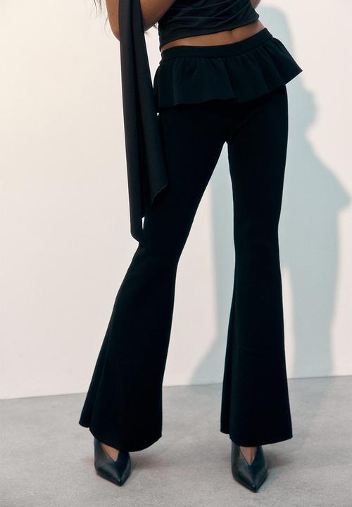 H&M - Frill-trimmed trousers - black