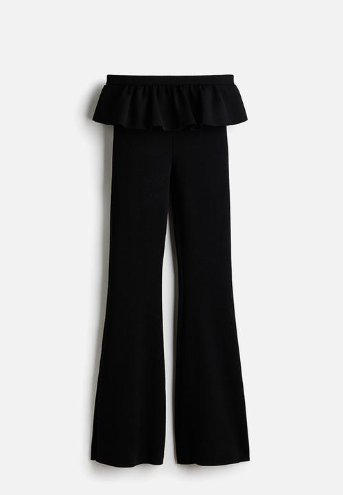H&M - Frill-trimmed trousers - black