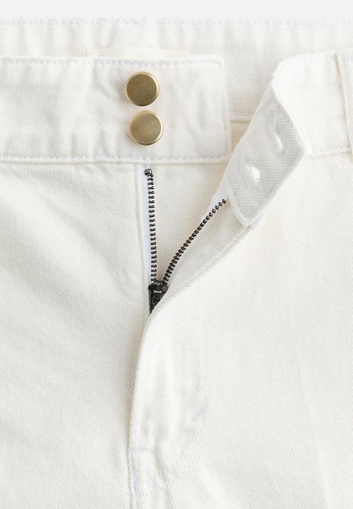 H&M - Wide high waist jeans - white