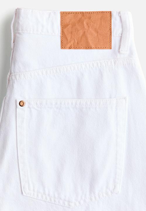 H&M - Curvy fit baggy high waist jeans - white