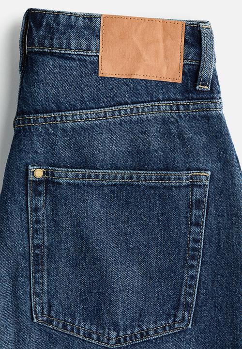 H&M - Curvy fit baggy high waist jeans - dark denim blue