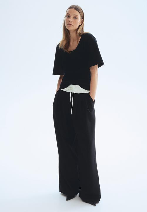 H&M - Fine-knit t-shirt - black