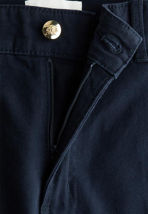H&M - Flared canvas trousers - navy blue