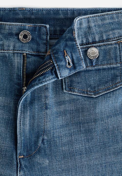 H&M - Wide high waist ankle jeans - denim blue