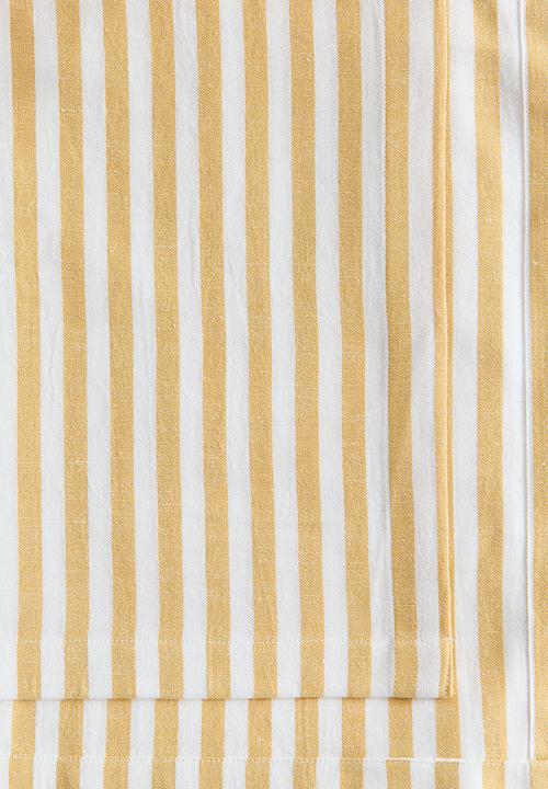 H&M - Linen-blend tablecloth - yellow/striped