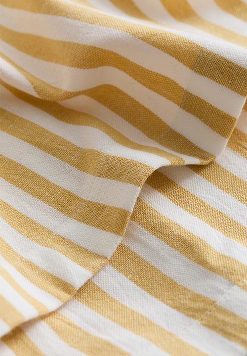 H&M - Linen-blend tablecloth - yellow/striped