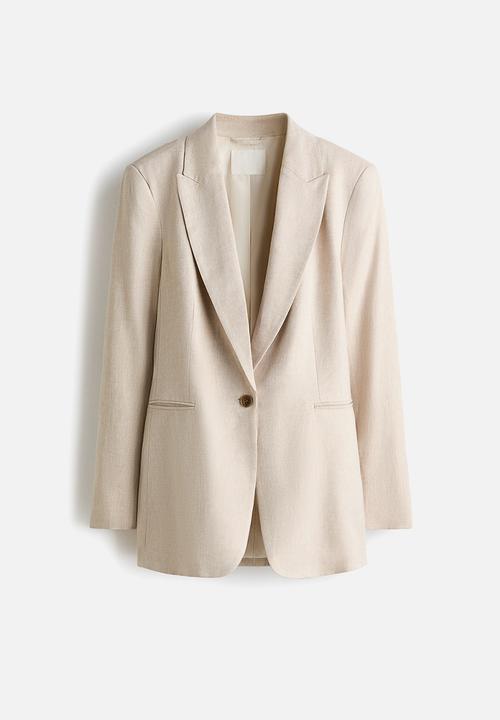 H&M - Linen-blend blazer - light beige