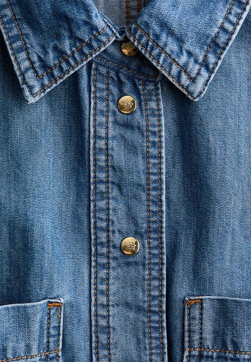 H&M - Denim shirt dress - denim blue