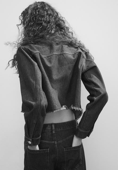 H&M - Cropped denim jacket - dark denim blue