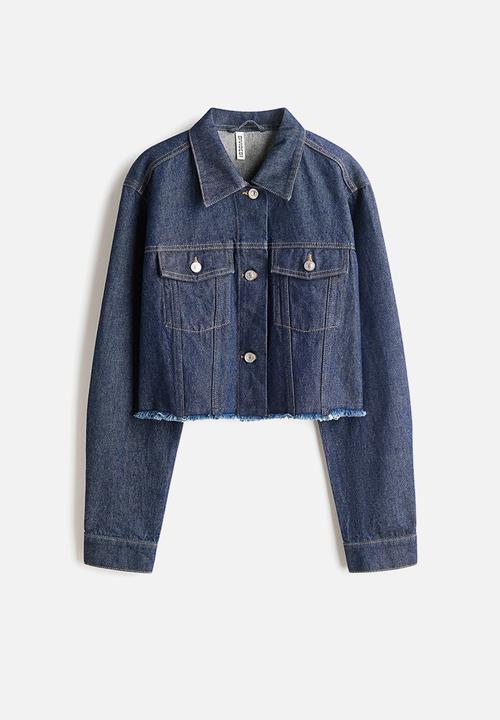 H&M - Cropped denim jacket - dark denim blue