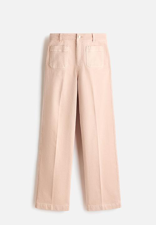 H&M - Wide high jeans - powder pink