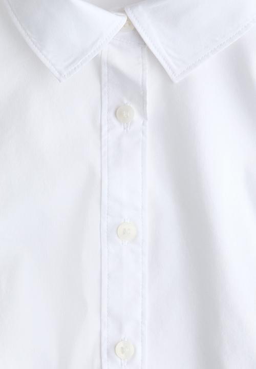 H&M - Cap-sleeved poplin shirt - white