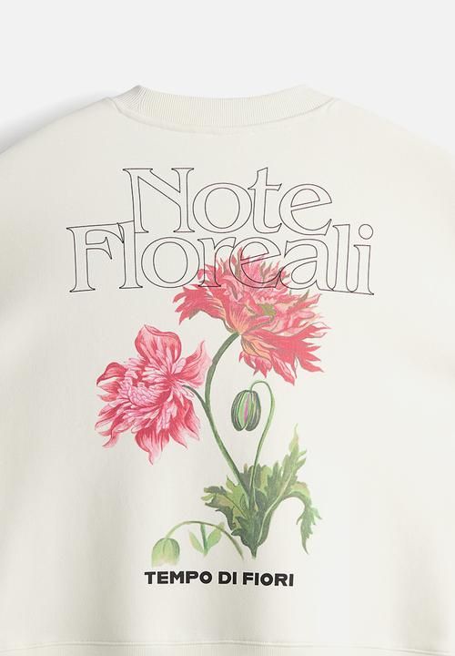 H&M - Printed sweatshirt - white/note floreali