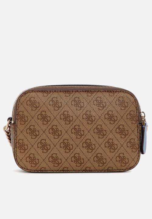 GUESS - Noelle Ii Camera Crossbody Bag-Latte Logo/Light Blue