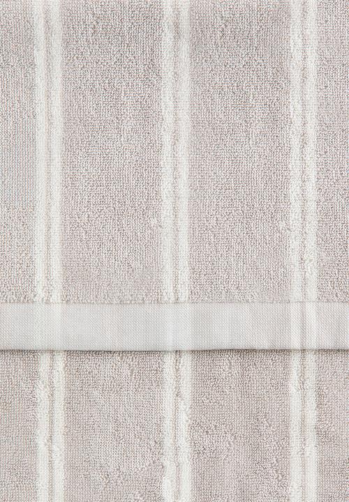 H&M - Striped bath towel - light greige/striped