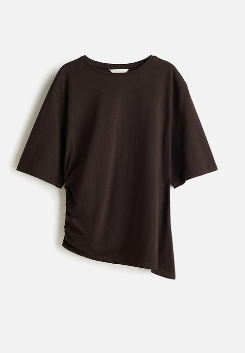 H&M - Draped t-shirt - dark brown