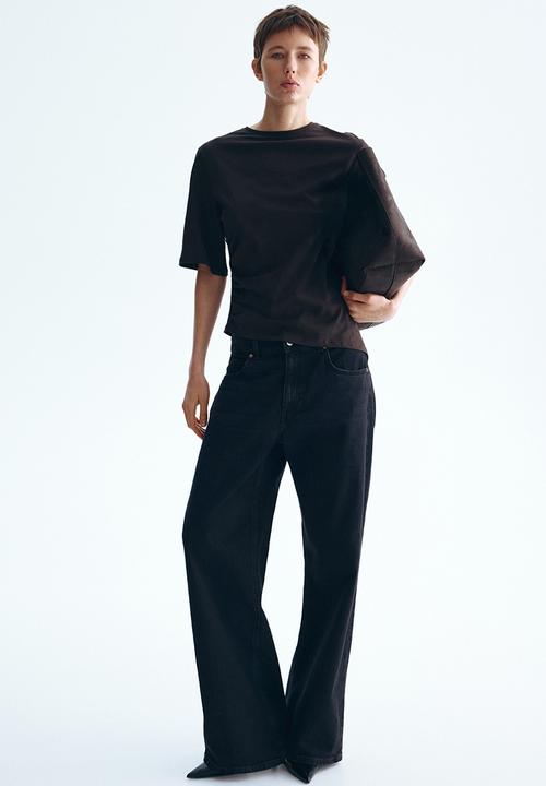 H&M - Draped t-shirt - dark brown