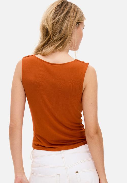 H&M - Cowl-neck jersey top - dark orange
