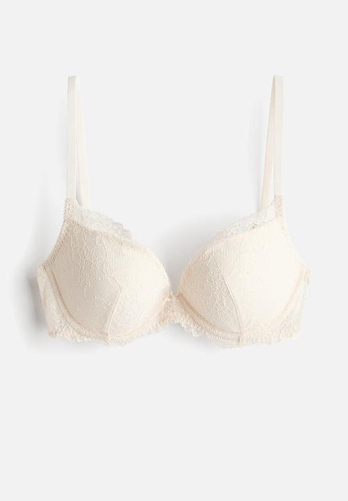 H&M - Lace push-up bra - cream